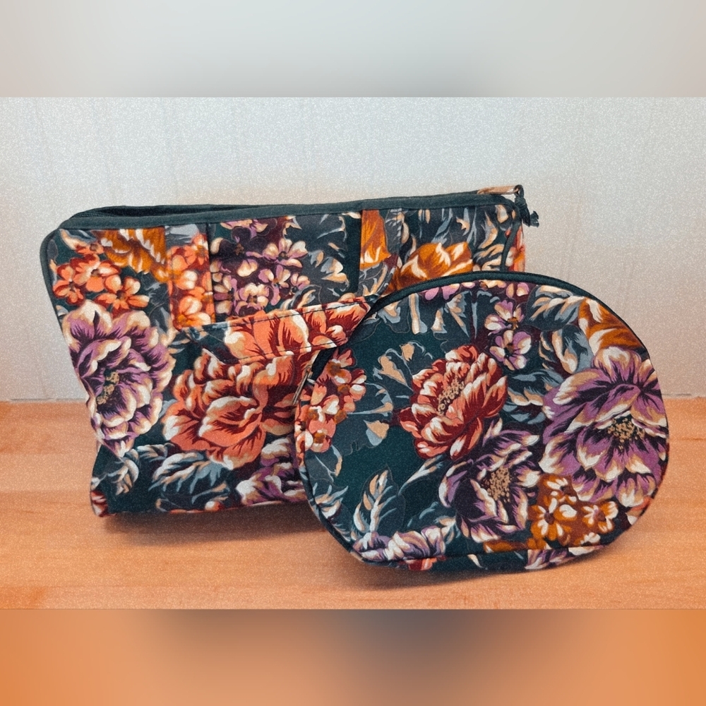 Vintage Floral Bag With Handle, And Smaller One With Zipper